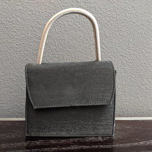 Black Satin Sheen Handle Bag